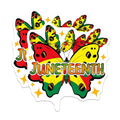 (2 Pack) Juneteenth Pride Stickers - Butterfly Art - Black Heritage - African American - 5" On Longest Side - Sticks to Smooth Flat Surfaces - Made in USA - BMCS7367