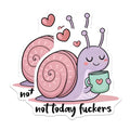 (2 Pack) Funny Snail Stickers - Not Today Snail Stickers - Cute Snail Coffee Stickers - 5" On Longest Side - Sticks to Any Smooth Flat Surface - Made in USA - BMCS3320