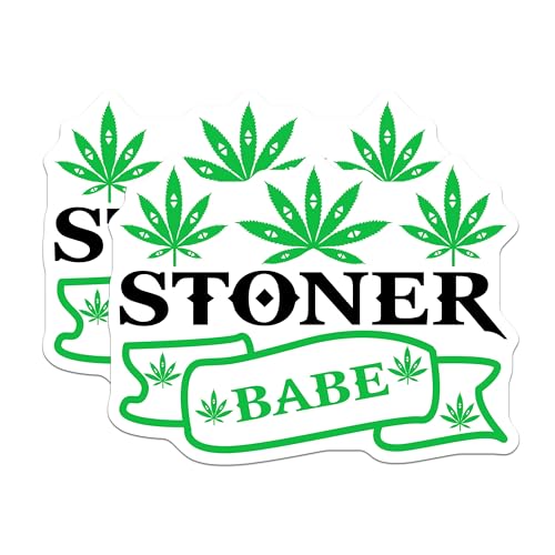(2 Pack) Stoner Babe Magnets Magnets - Cannabis Leaf Decorations - Weed Themed Decor - 5" On Longest Side - Made in USA - Sticks to Refrigerators & Metal Surfaces - MAG9226