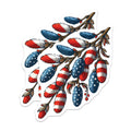 (2 Pack) American Flag Pussy Willow Magnets - USA Patriotic Spring Decor - Independence Day Kitchen Accent - 5 Inches On Longest Side - Thick Durable Magnet - Made in USA - MAG19748