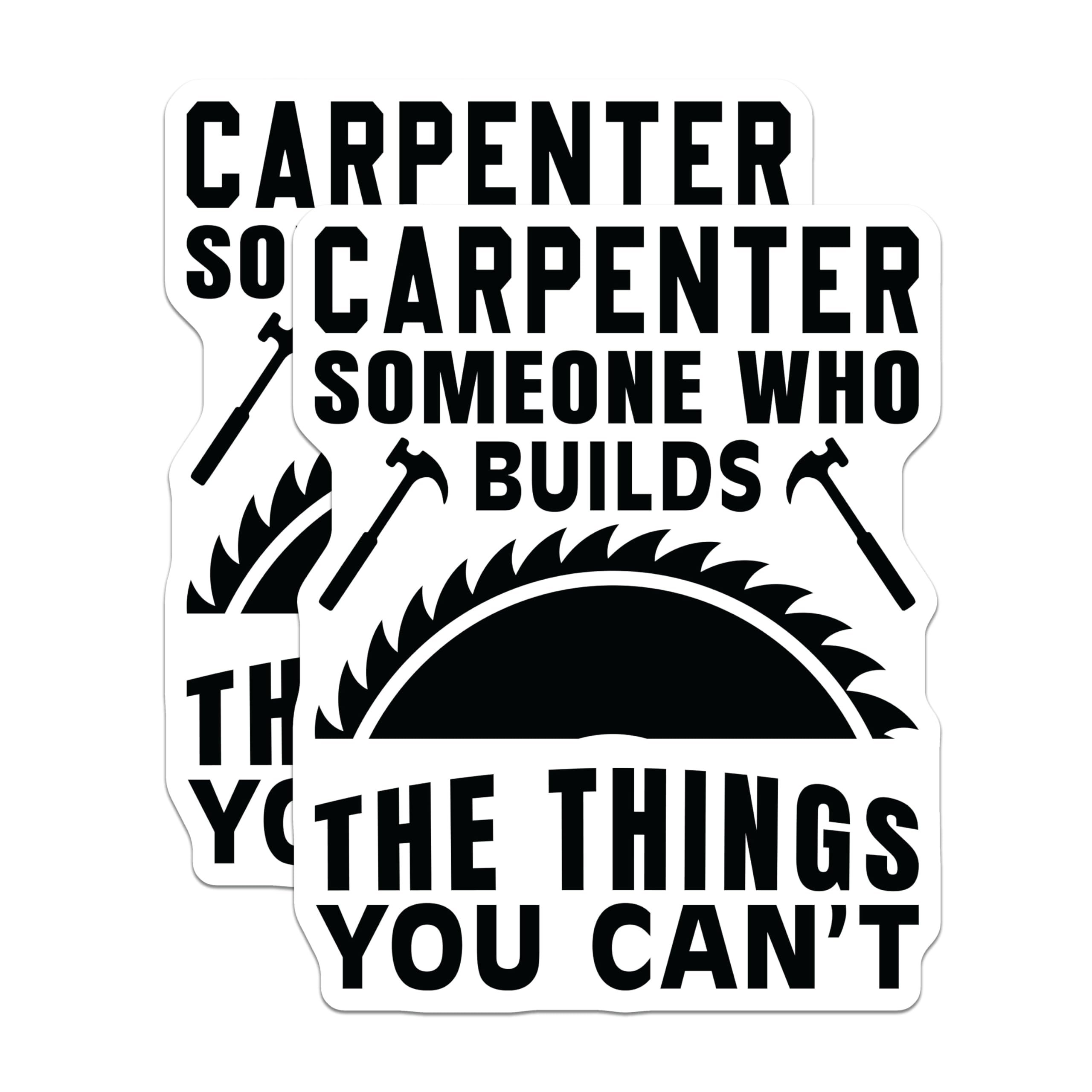 (2 Pack) Carpenter Magnets - Funny Builder Quote - Workshop Tool Decor - 5 Inches On Longest Side - Thick Durable Magnet - Made in USA - MAG20716