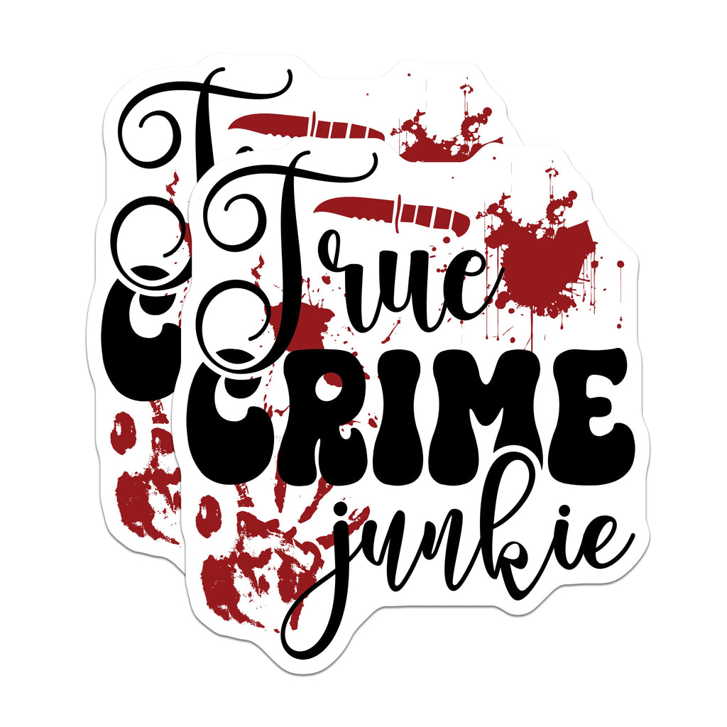 (2 Pack) True Crime Junkie Magnets - Mystery Show Fan - Dark Aesthetic Refrigerator - Spooky Macabre Decor - 5 Inches On Longest Side - Thick Durable Magnet - Made in USA - MAG36701