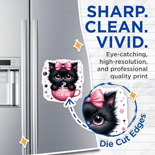 (2 Pack) Cute Cat Magnets - Black Cat Magnets - Its All Good Magnets - 5" On Longest Side - for Cars, Fridges, Toolboxes - Made in USA - MAG4600