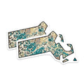 (2 Pack) Massachusetts State Outline Magnets - Grunge Leopard Print Abstract Art - Teal Beige Fridge Home Kitchen Decor - 5 Inches On Longest Side - Thick Durable Magnet - Made in USA - MAG19466