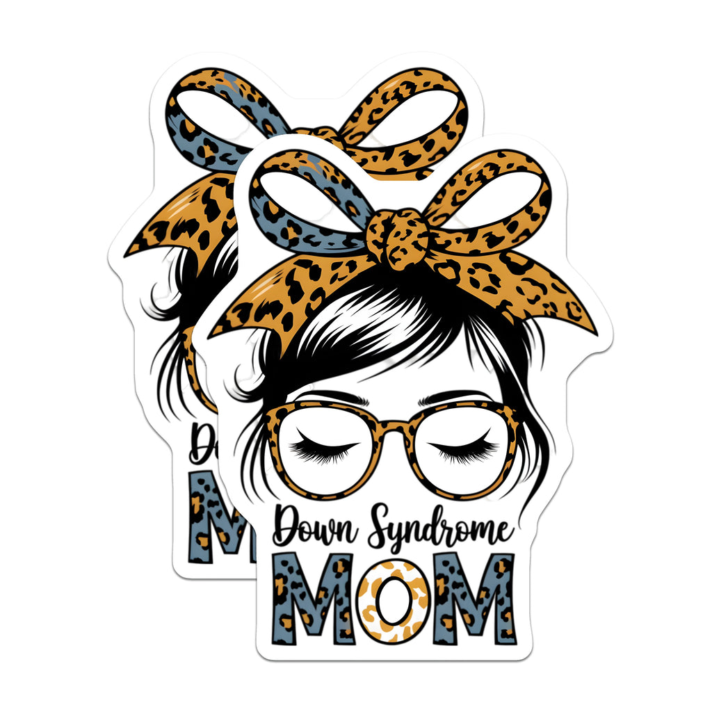 (2 Pack) Down Syndrome Mom Magnets - Awareness Support Decor - Special Needs Parent Appreciation - 5 Inches On Longest Side - Thick Durable Magnet - Made in USA - MAG36517