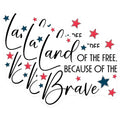 (3 Pack) Patriotic Quote Decals - Land of Free - Brave America Laptop Decal - 3 Inches On Longest Side - Easy Peel & Apply - Made in USA - 3MCS7128