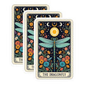 (3 Pack) Dragonfly Decals - Floral Laptop Decal - Celestial Boho Decals - 3 Inches On Longest Side - Easy Peel & Apply - Made in USA - 3MCS4160
