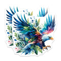 (2 Pack) Watercolor Eagle Magnets - Vibrant Botanical Bird Art - Majestic Wildlife Decor - 5 Inches On Longest Side - Thick Durable Magnet - Made in USA - MAG20510