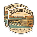 (2 Pack) Keokuk Dam Magnets - Historic Mississippi River Landmark - Iowa Illinois Travel Souvenir - Vintage Midwest Art - 5 Inches On Longest Side - Thick Durable Magnet - Made in USA - MAG19734
