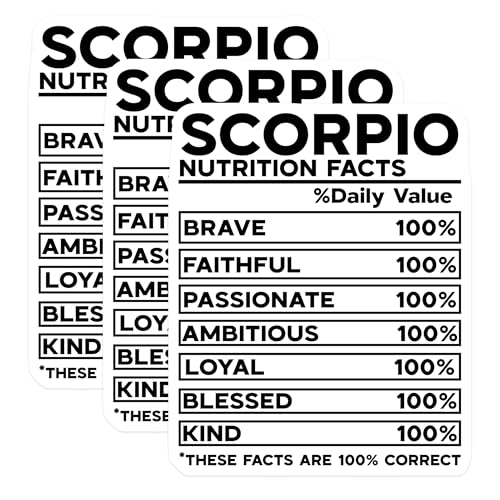 (3 Pack) Scorpio Decals - Zodiac Sign Stickers - Laptop Decal - Horoscope Sign - 3 Inches On Longest Side - Easy Peel & Apply - Made in USA - 3MCS4062