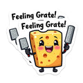 (2 Pack) Feeling Grate Cheese Pun Magnets - Funny Kitchen Refrigerator Decor - Cute Foodie Humor Accessory - 5 Inches On Longest Side - Thick Durable Magnet - Made in USA - MAG37178