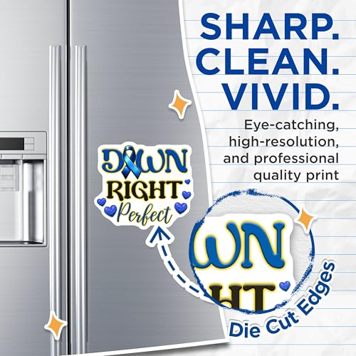 (2 Pack) Down Right Perfect Magnets - Blue Awareness Ribbon - 5" On Longest Side - for Cars, Fridges, Toolboxes - Made in USA - MAG8202