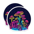 (2 Pack) Psychedelic Mushroom Stickers - Colorful Fungus Art - Trippy Sticker Designs - 5" On Longest Side - Sticks to Smooth Flat Surfaces - Made in USA - BMCS6617