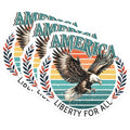 (3 Pack) Patriotic Eagle Decals - America Liberty for All - Laptop Decals - 3 Inches On Longest Side - Easy Peel & Apply - Made in USA - 3MCS6160