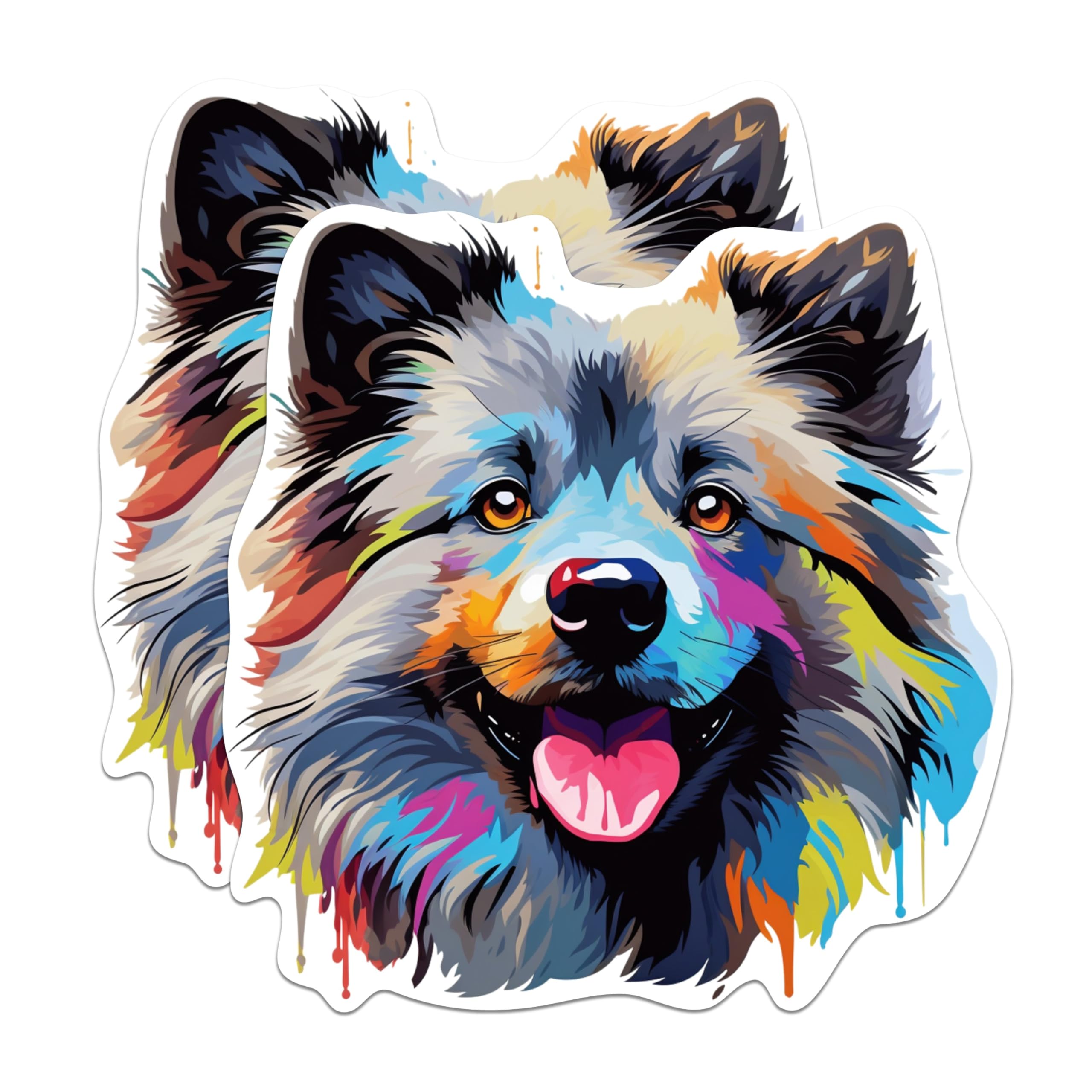 (2 Pack) Keeshond Dog Breed Magnets - 5 Inches On Longest Side - Choose from Over 100 Dog Breeds - for Cars, Refrigerators, Toolboxes - Made in USA - MAG1889