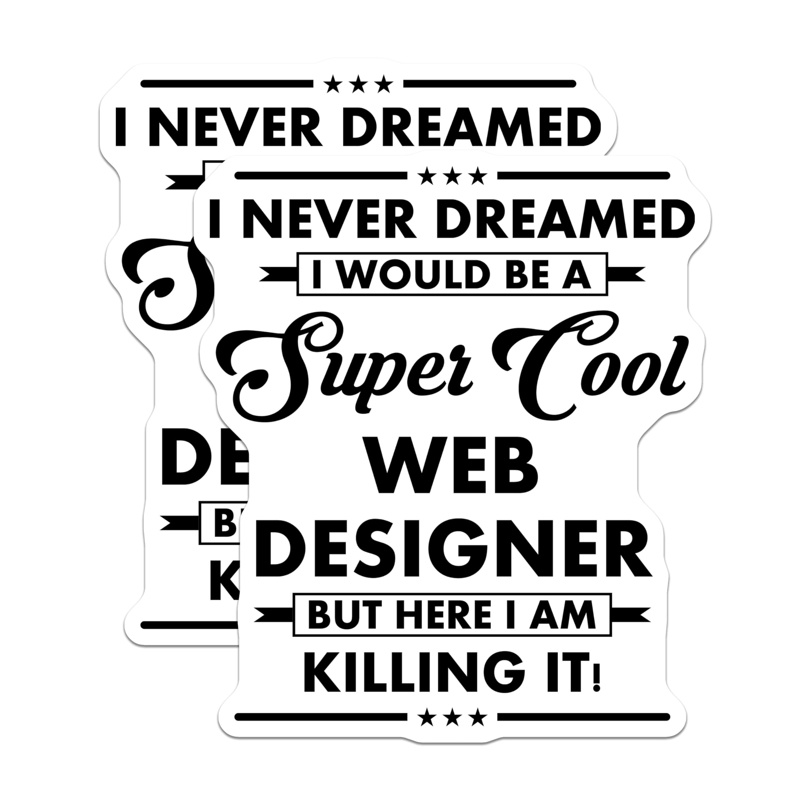 (2 Pack) Cool Web Designer Stickers - Inspirational Quote - Funny Motivational Stickers - 5" On Longest Side - Sticks to Smooth Flat Surfaces - Made in USA - BMCS6321