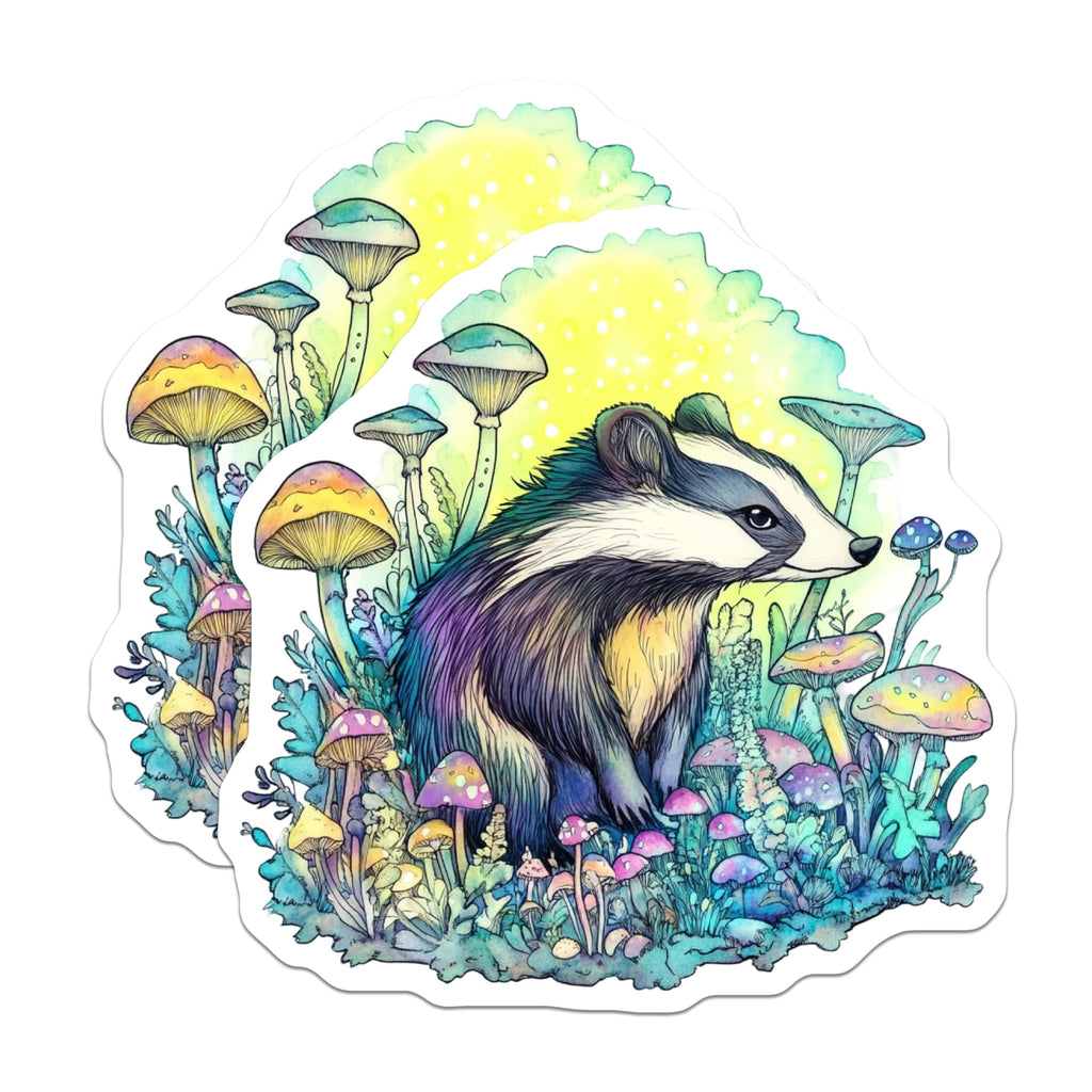 (2 Pack) Badger Magnets - Mushroom Decor - Fantasy Fridge Magnets - 5" On Longest Side - Premium Magnet - for Cars, Refrigerators, Toolboxes, Lockers - Made in USA - MAG16167