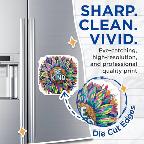 (2 Pack) Be Kind Sunflower Magnets - Inspirational Decor - Motivational Art - 5" On Longest Side - for Cars, Fridges, Toolboxes - Made in USA - MAG6613
