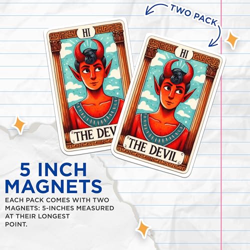 (2 Packs) The Devil Magnets - Spiritual Metaphysical Mystical Magnets - 5 Inches On Longest Side - Premium Magnet - for Fridges, Toolboxes, Cars - Made in USA - MAG2264
