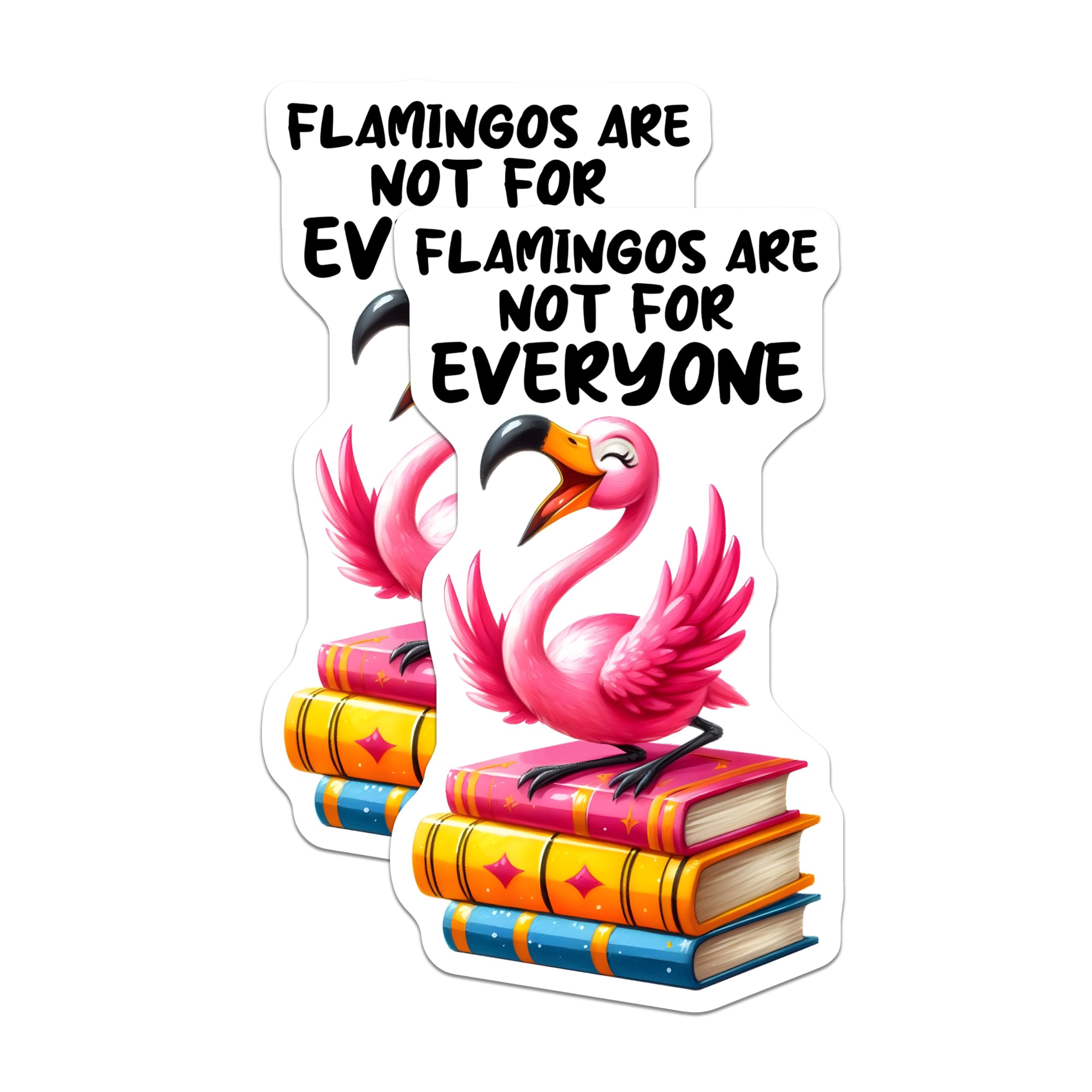 (2 Pack) Flamingo Magnets - Funny Quote Magnets - Flamingo On Books Magnet - 5" On Longest Side - Premium Magnet - for Cars, Refrigerators, Toolboxes, Lockers - Made in USA - MAG16791