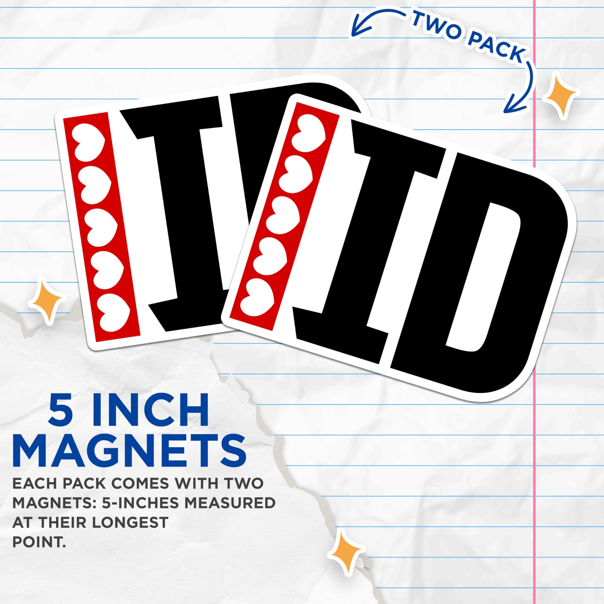 (2 Pack) I Love ID Magnets - Idaho Design - State Pride Refrigerator Magnets - 5" On Longest Side - Premium Magnet - for Cars, Refrigerators, Toolboxes, Lockers - Made in USA - MAG17313
