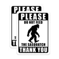 (2 Pack) Sasquatch Magnets - Funny Bigfoot Meme - Do Not Feed Sign Decor - 5" On Longest Side - Premium Magnet - for Cars, Refrigerators, Toolboxes, Lockers - Made in USA - MAG14676