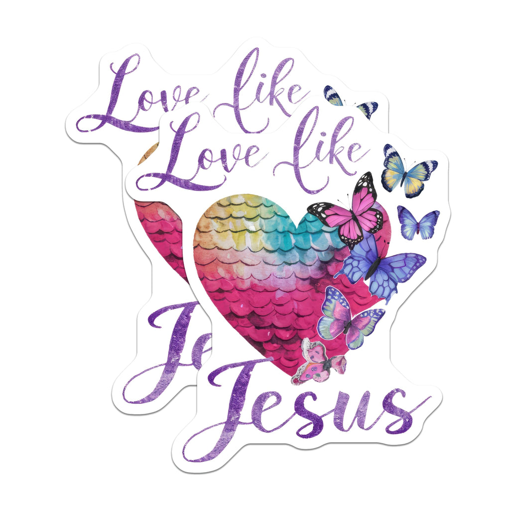 (2 Pack) Love Like Jesus Magnets - Christian Faith Decor - Inspirational Butterfly Refrigerator Magnets - 5 Inches On Longest Side - Thick Durable Magnet - Made in USA - MAG25371