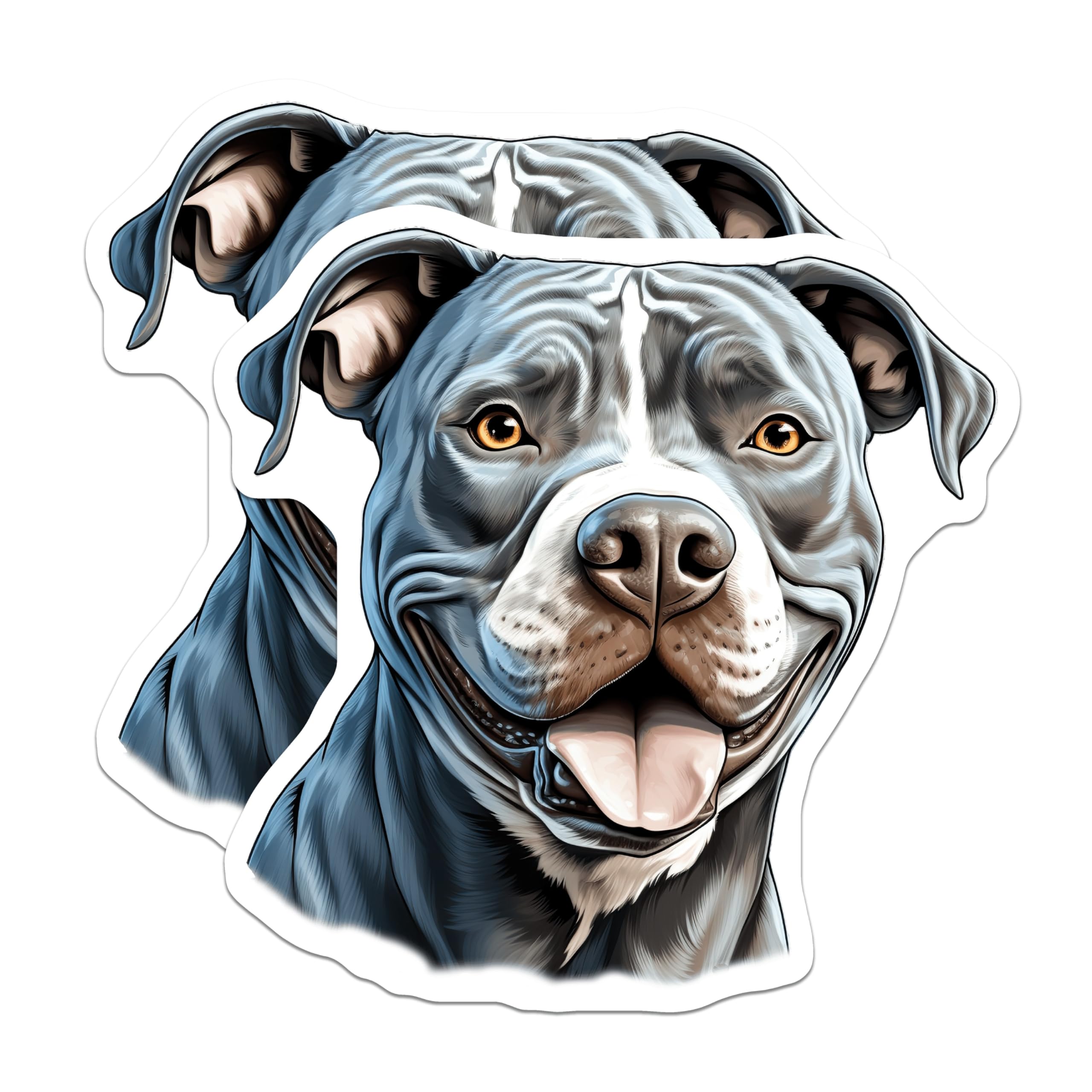 (2 Pack) Pitbull Dog Magnets - Happy Pitbull Lover Decor - Dog Mom Fridge Magnets - Cute Pet Parent Art - 5 Inches On Longest Side - Thick Durable Magnet - Made in USA - MAG30156