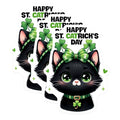 (3 Pack) St Patricks Day Cat Decals - Lucky Cat - Catrick's Day Stickers - 3 Inches On Longest Side - Easy Peel & Apply - Made in USA - 3MCS6864