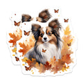 (2 Pack) Papillon Dog Magnets - Autumn Leaves Butterfly - Fall Decor Pet Lover Home - 5 Inches On Longest Side - Thick Durable Magnet - Made in USA - MAG24717