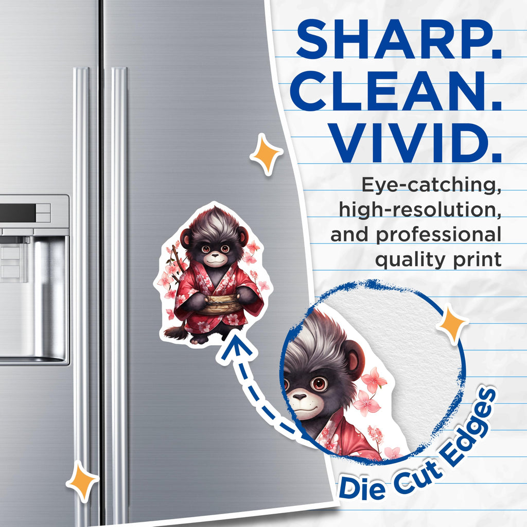 (2 Pack) Kimono Bear Magnets - Cute Animal - Japanese Art Refrigerator Magnets - 5" On Longest Side - Premium Magnet - for Cars, Refrigerators, Toolboxes, Lockers - Made in USA - MAG16702