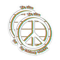 (2 Pack) Peace Sign Magnets - We Rise By Lifting Others Quote - Rainbow Retro Decor - Positive Message Statement - 5 Inches On Longest Side - Thick Durable Magnet - Made in USA - MAG20171