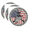 (3 Pack) Hunting Fishing Decals - American Flag Decal - Buck Bass Fishing Decal - 3 Inches On Longest Side - Easy Peel & Apply - Made in USA - 3MCS8717
