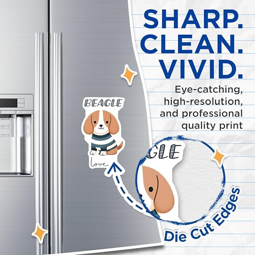 (2 Pack) Beagle Love Dog Magnets - Cute Dog Decor - Puppy Refrigerator Magnets - 5" On Longest Side - for Cars, Fridges, Toolboxes - Made in USA - MAG7292