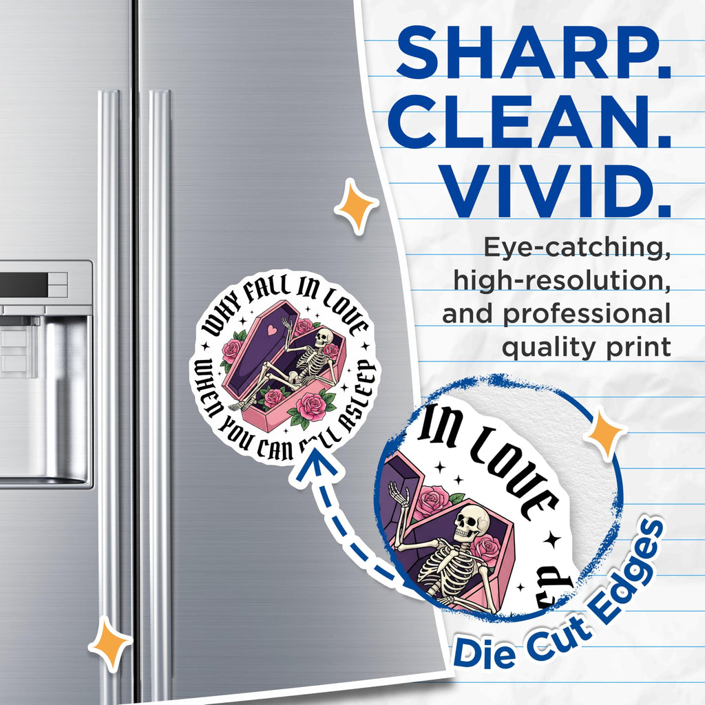 (2 Pack) Coffin Skeleton Magnets - Funny Gothic Decor - Alternative Aesthetic Magnets - 5" On Longest Side - Premium Magnet - for Cars, Refrigerators, Toolboxes, Lockers - Made in USA - MAG15289