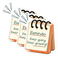 (3 Pack) Reminder Decals - Motivational Stickers - Keep Going Keep Growing - 3 Inches On Longest Side - Easy Peel & Apply - Made in USA - 3MCS7092
