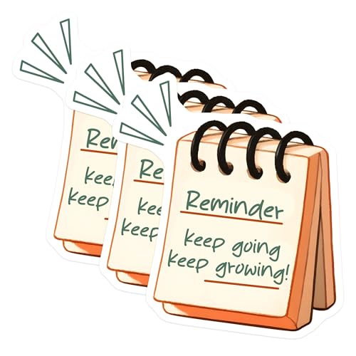 (3 Pack) Reminder Decals - Motivational Stickers - Keep Going Keep Growing - 3 Inches On Longest Side - Easy Peel & Apply - Made in USA - 3MCS7092