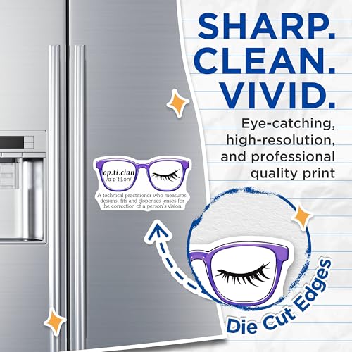 (2 Pack) Optician Magnets - Vision Definition - Funny Eye Care Decor - 5" On Longest Side - for Cars, Fridges, Toolboxes - Made in USA - MAG8083