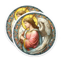 (2 Pack) Angel Magnets - Stained Glass Style - Religious Home Decor - 5" On Longest Side - Premium Magnet - for Cars, Refrigerators, Toolboxes, Lockers - Made in USA - MAG14613