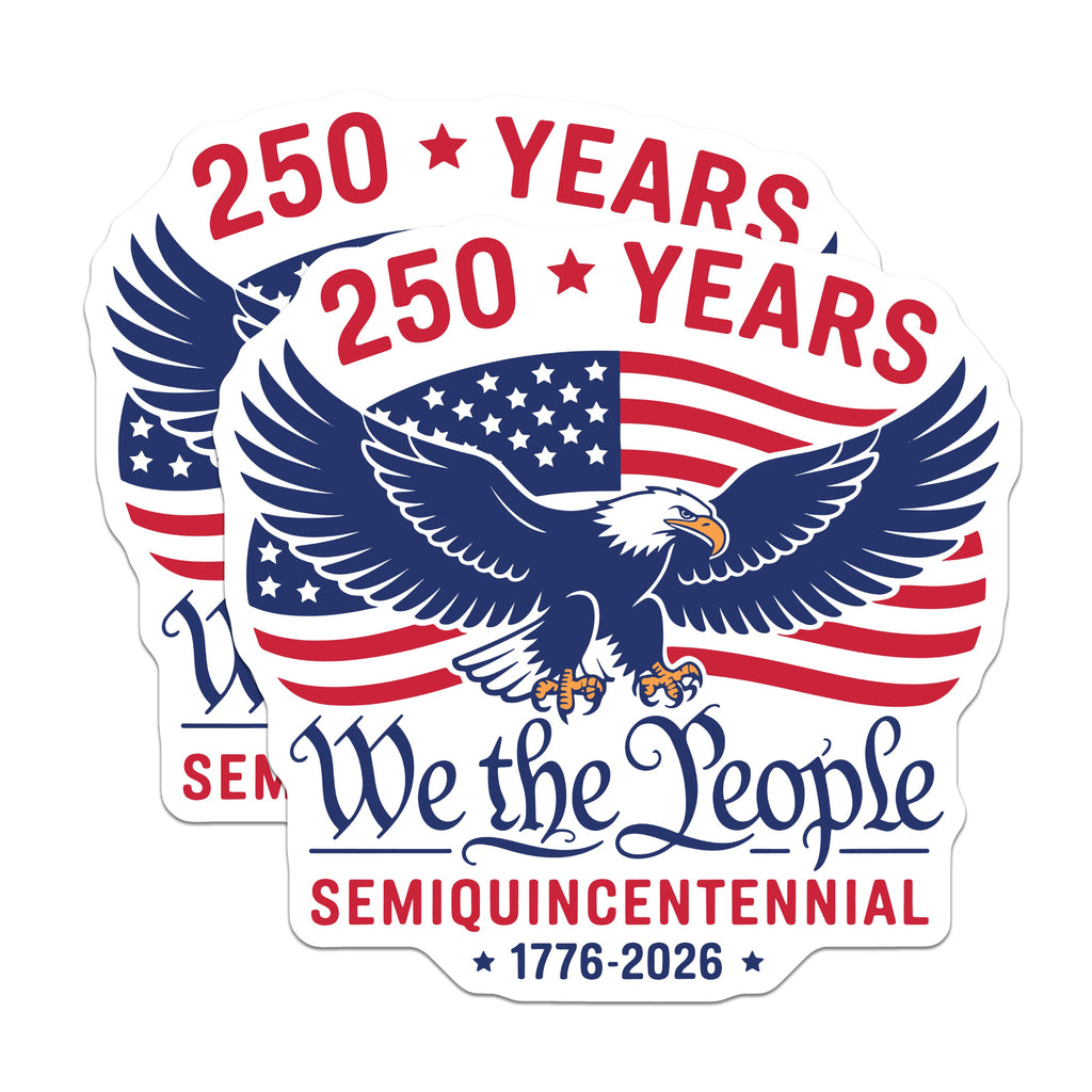 (2 Pack) 250 Years We the People Magnets - Semiquincentennial American Eagle - Patriotic USA Flag Decor 1776 2026-5 Inches On Longest Side - Thick Durable Magnet - Made in USA - MAG37714