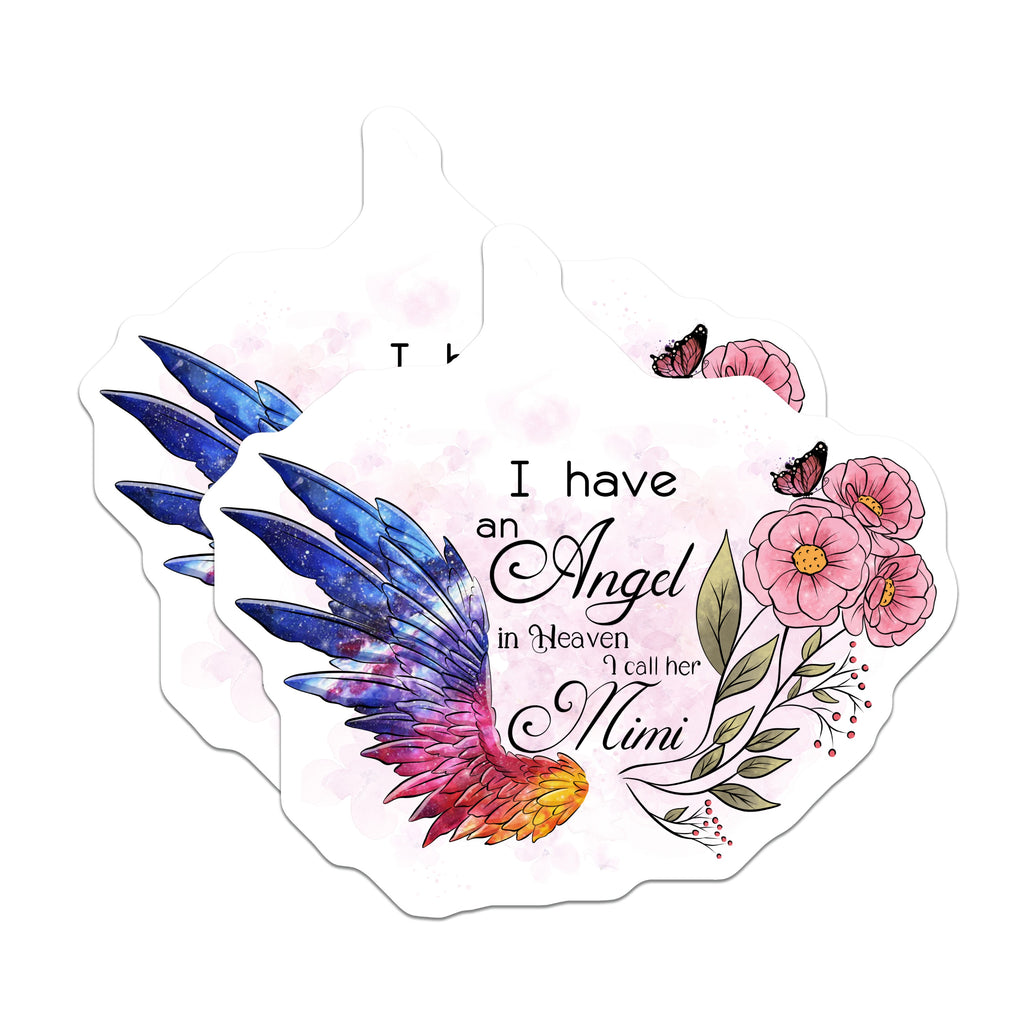 (2 Pack) Mimi Angel in Heaven Magnets - Grandma Memorial Keepsake - Sympathy Condolence Item - Remembrance Tribute Decor - 5 Inches On Longest Side - Thick Durable Magnet - Made in USA - MAG38926