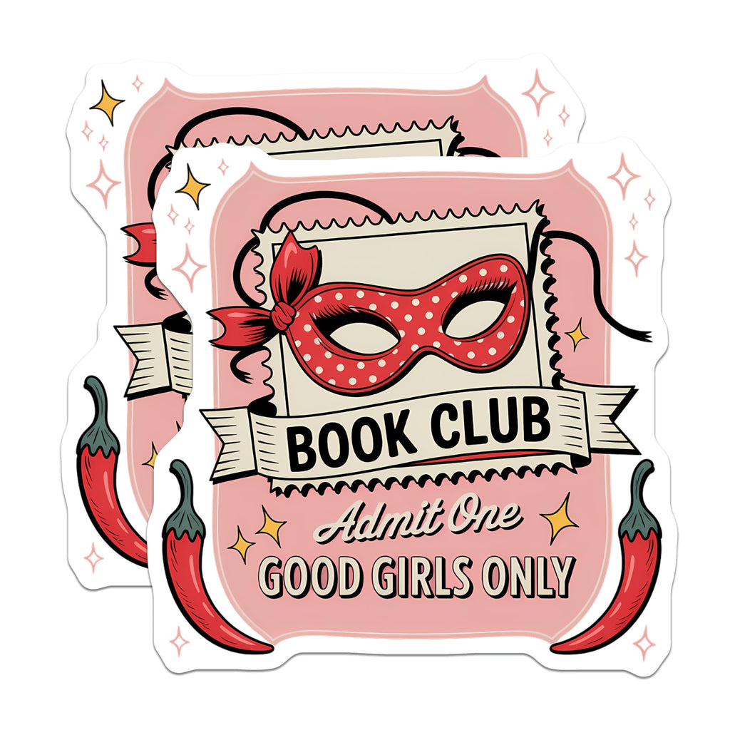 (2 Pack) Book Club Magnets - Masquerade Mask Decor - Spicy Reading Accessories - 5 Inches On Longest Side - Thick Durable Magnet - Made in USA - MAG22016