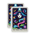 (2 Pack) The Poison Path Witch Stickers - Cosmic Witch Stickers - Occult Themed Stickers - 5" On Longest Side - Sticks to Smooth Flat Surfaces - Made in USA - BMCS5481