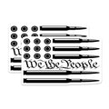 (2 Pack) We the People Magnets - Patriotic American Flag - Second Amendment Support - 5 Inches On Longest Side - Thick Durable Magnet - Made in USA - MAG39895