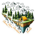 (3 Pack) Camping Decals - Adventure Awaits Stickers - Laptop Decals - 3 Inches On Longest Side - Easy Peel & Apply - Made in USA - 3MCS2048