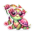 (2 Pack) Adorable Turtle Magnets - Pink Heart Sunglasses - Kawaii Animal Fridge Decoration - Sweet Reptile Locker Accent - 5 Inches On Longest Side - Thick Durable Magnet - Made in USA - MAG20757