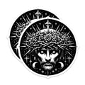 (2 Pack) Jesus Christ Magnets - Crown of Thorns Roses - Christian Faith Celestial Decor - 5 Inches On Longest Side - Thick Durable Magnet - Made in USA - MAG23439