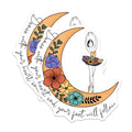 (2 Pack) Dance Heart Foot Magnets - Ballerina Moon - Floral Design Magnets for Dancers - Inspirational Ballet - 5" On Longest Side - for Cars, Fridges, Toolboxes - Made in USA - MAG4199