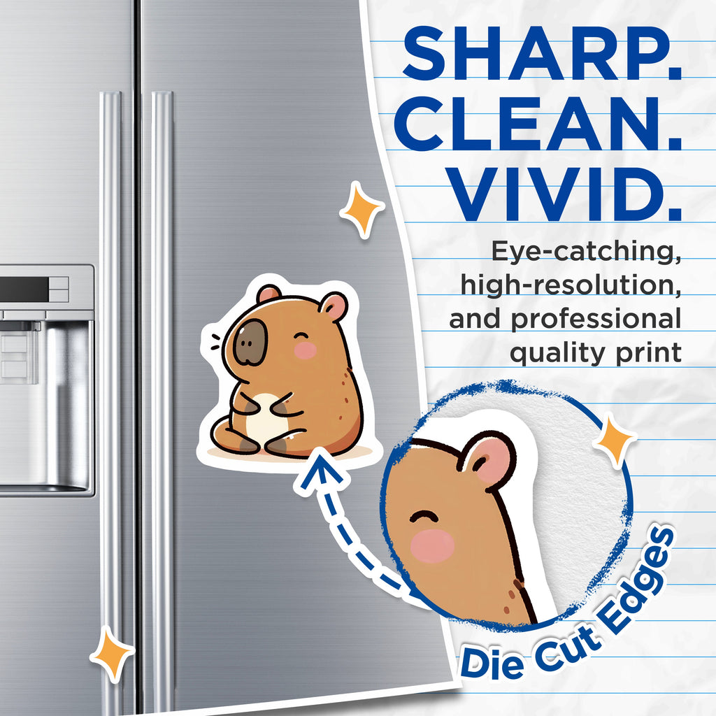 (2 Pack) Cute Capybara Magnets - Kawaii Animal Fridge Decor - Adorable Locker Decor for Students - 5 Inches On Longest Side - Thick Durable Magnet - Made in USA - MAG39933