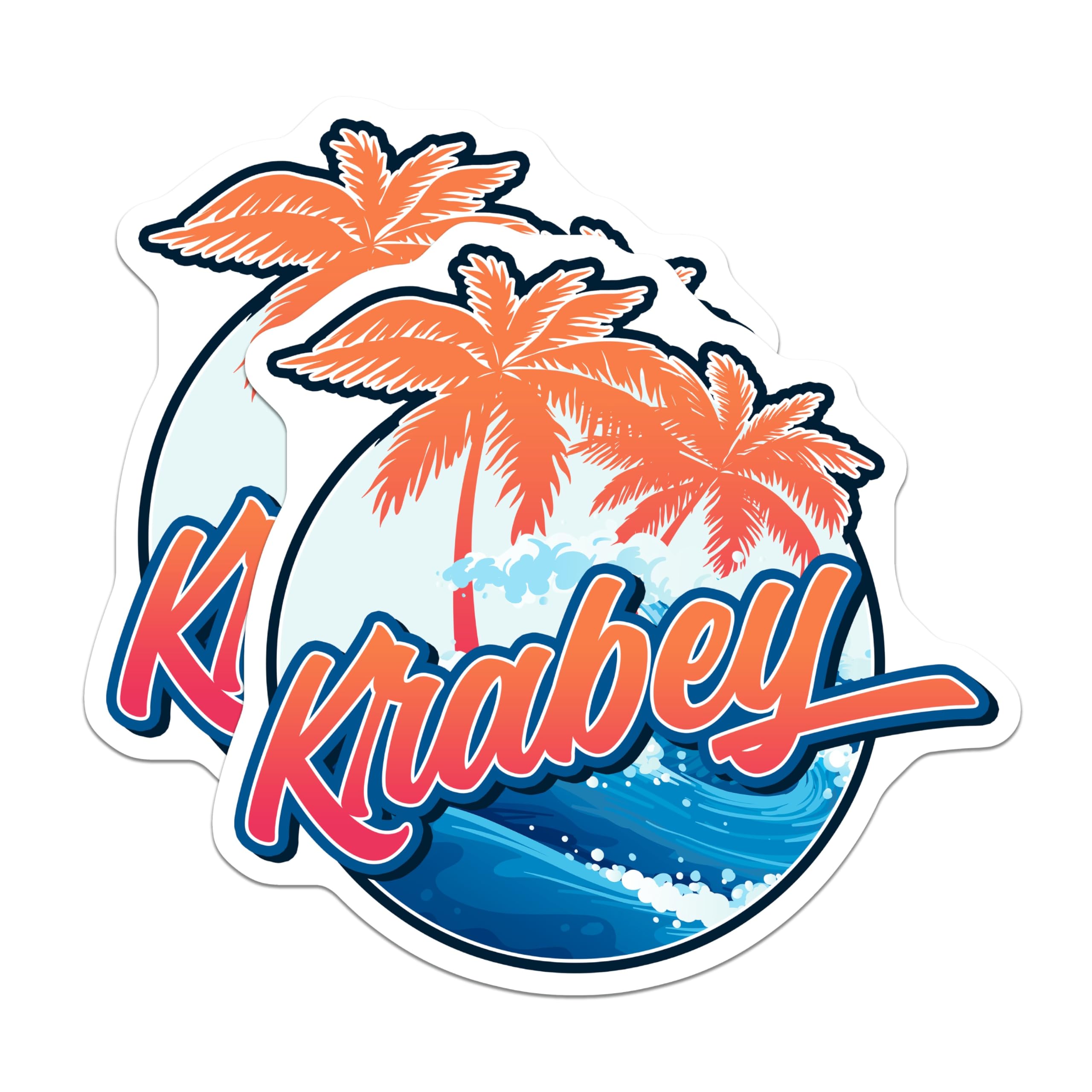 (2 Pack) Krabey Thailand Magnets - Travel Souvenir Magnets - Tropical Island Vacation Decor - 5" On Longest Side - Premium Magnet - for Cars, Refrigerators, Toolboxes, Lockers - Made in USA - MAG18117